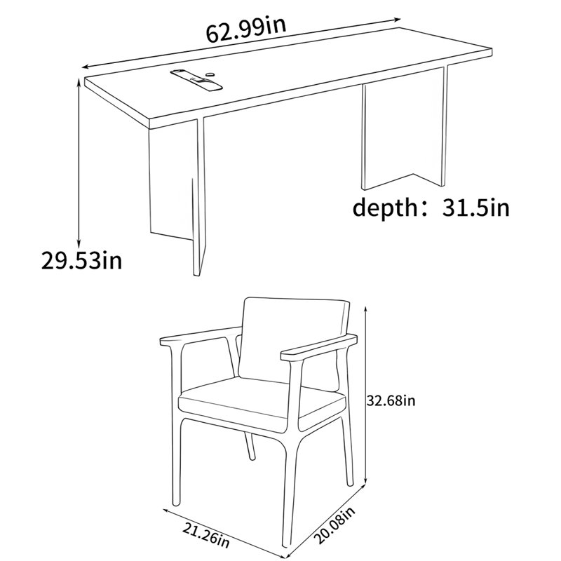Modern minimalist office desk
