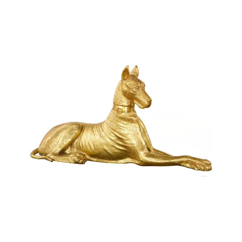 Great Dane Sculpture, Gold, Left