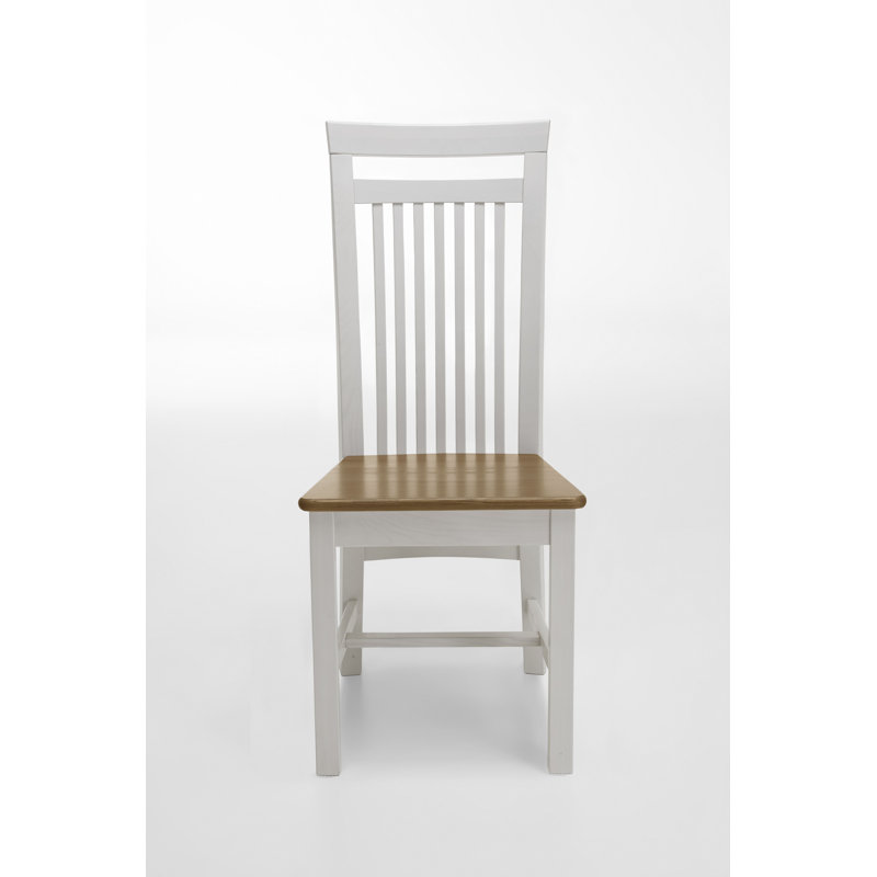 Boston 46.5cm H Solid Wood Side Chair, Stained and varnished white/Brown