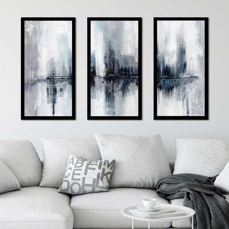«Highpoint Indigo Harbor Lights» par Nan - impression de cadre photo simple 3 pièces, H 33,5 po x l 52,5 po x P 1 po