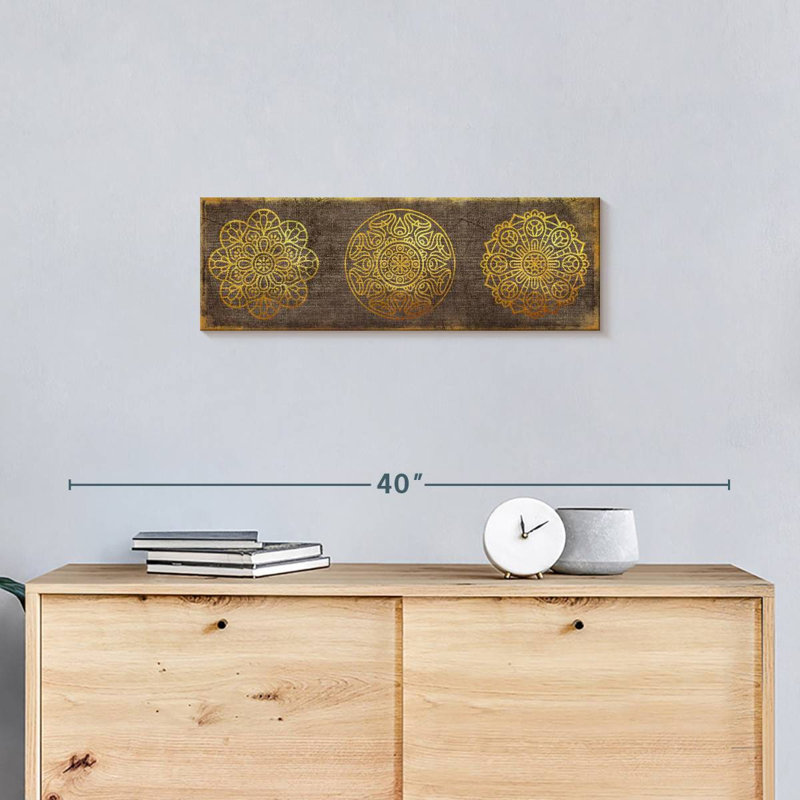 Impression sur toile Golden Mandalas, H 24 po x l 8 po x P 1 po