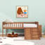 Wood Bed Frame with Storage Shelf, Slide and Guardrail-604606422