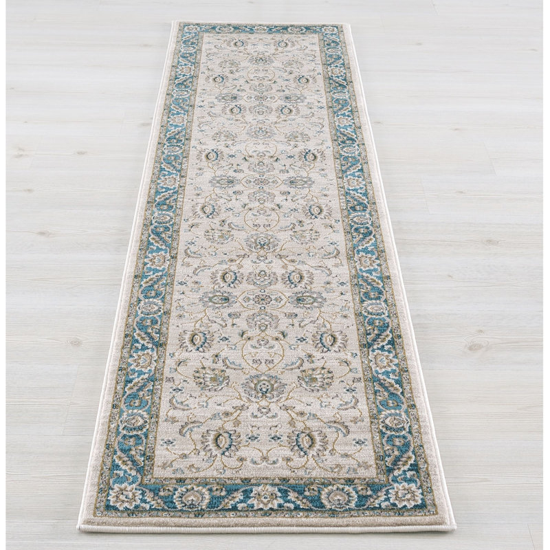 Tapis marocain Mahal beige / bleu