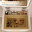 Meuble-lavabo 3 en 1 avec miroir ouvert, petit ensemble de coiffeuse avec bureau en verre visible, coiffeuse compacte avec 3 tiroirs, coiffeuse pour chambre à coucher