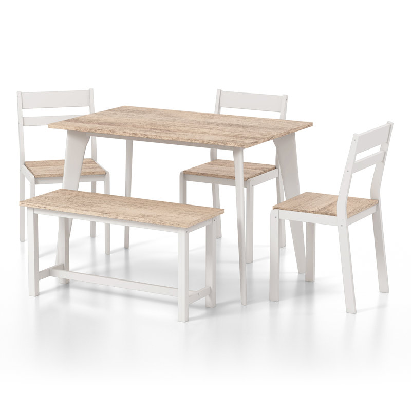 Dining Set, Natural/White