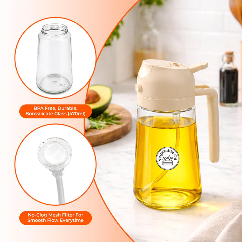 Single Oil / Vinegar Cruet, Beige