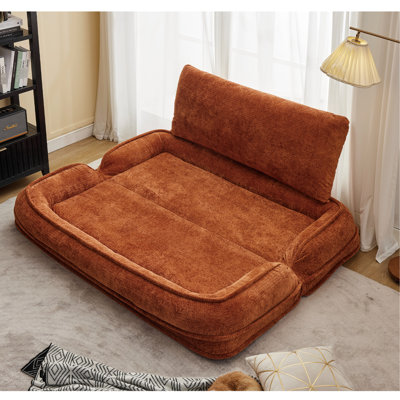 Lit pour chien humain nouvellement amélioré double paresseux chenille orange 21 pour une utilisation polyvalente 5 positions réglables