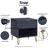 Dumbo 20" Fluted Nightstand In Midnight Blue  (Only Nightstand)-362834081