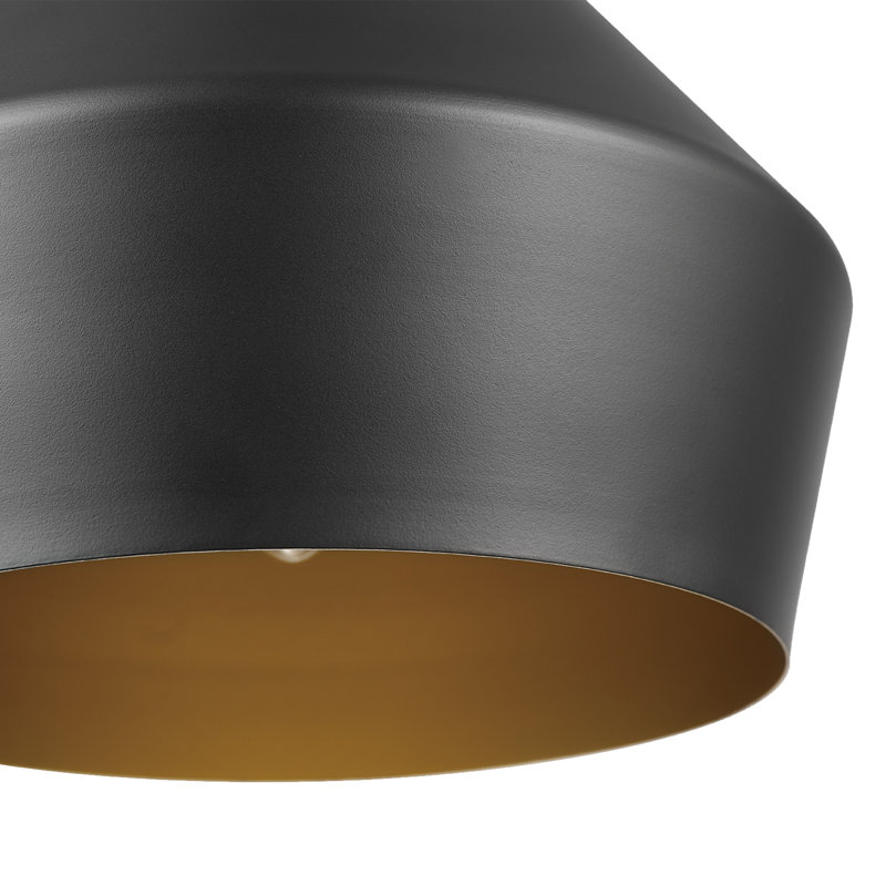 Luminaire suspendu 1 lumière Novogratz X Globe Amara, noir mat, intérieur doré