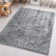Irim Fluffy Modern Shaggy Grey Indoor / Outdoor Living Room Non Slip Area Rug