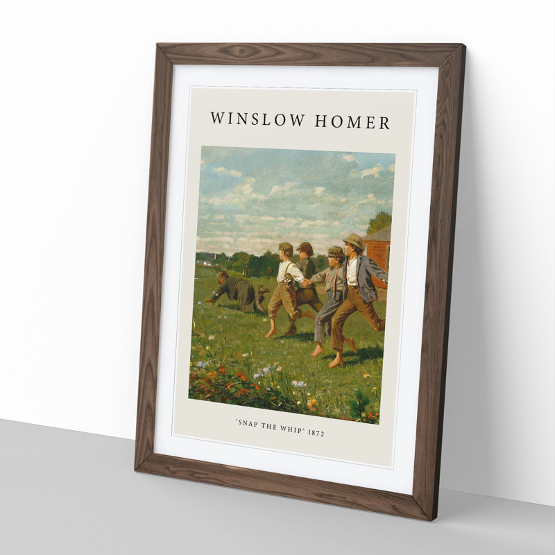 Snap the Whip by Winslow Homer - Picture Frame Painting, 48cm H x 36cm W x 2cm D, Walnut