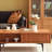 Solid wood coffee table with retro design