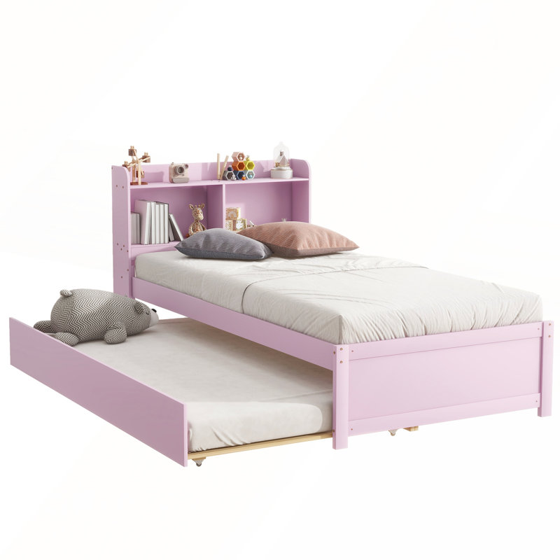 Lit simple avec lit gigogne et bibliothèque, conception peu encombrante pour les petites chambres