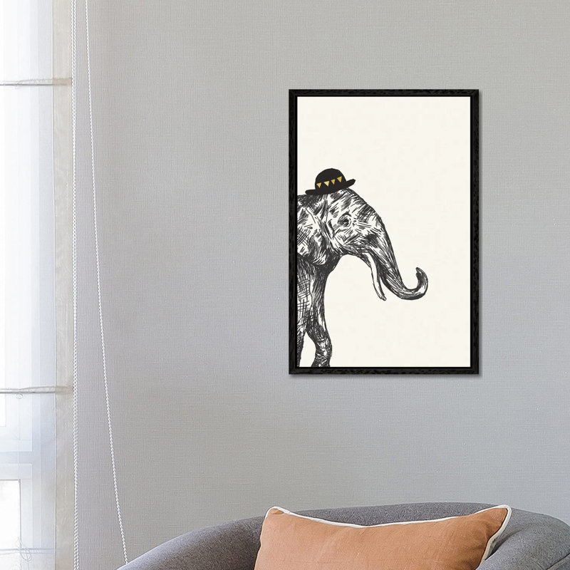 Elephant I by Heather McLaughlin - Gallery-Wrapped Canvas Giclée on Canvas, 66.04 cm H x 45.72 cm W, Black Floater Framed