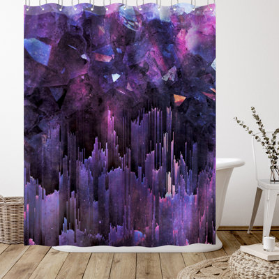 71"" x 74"" Shower Curtain, Ultraviolet Crystals by Emanuela Carratoni -  East Urban Home, 13E1EEFF75154B6BB4367B06B3CB649C