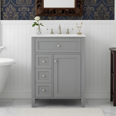 Meuble-lavabo moderne autoportant 24 po avec lavabo 24 po