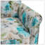 Chaise d'appoint Barnet en bleu pastel et floral gris avec pieds en bois massif-132760925