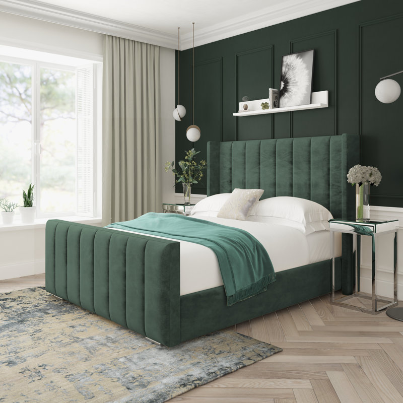 Aspen Conistan Upholstered Ottoman Bed Frame, Green, Double (4'6)
