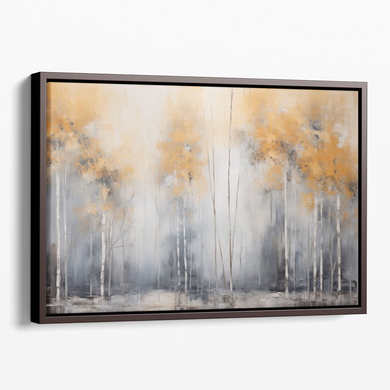 " Silvery Woodscape Melody ", Wrapped Canvas, 16" H x 24" W x 1.25" D