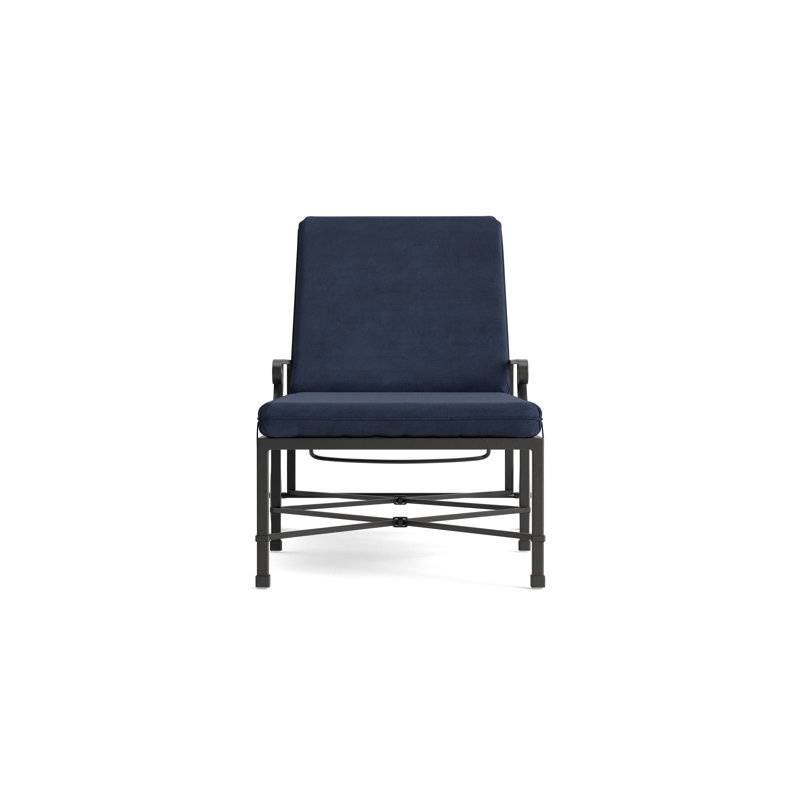 Venetian Outdoor Chaise Lounge, Textured Pewter, Fusion Neptune