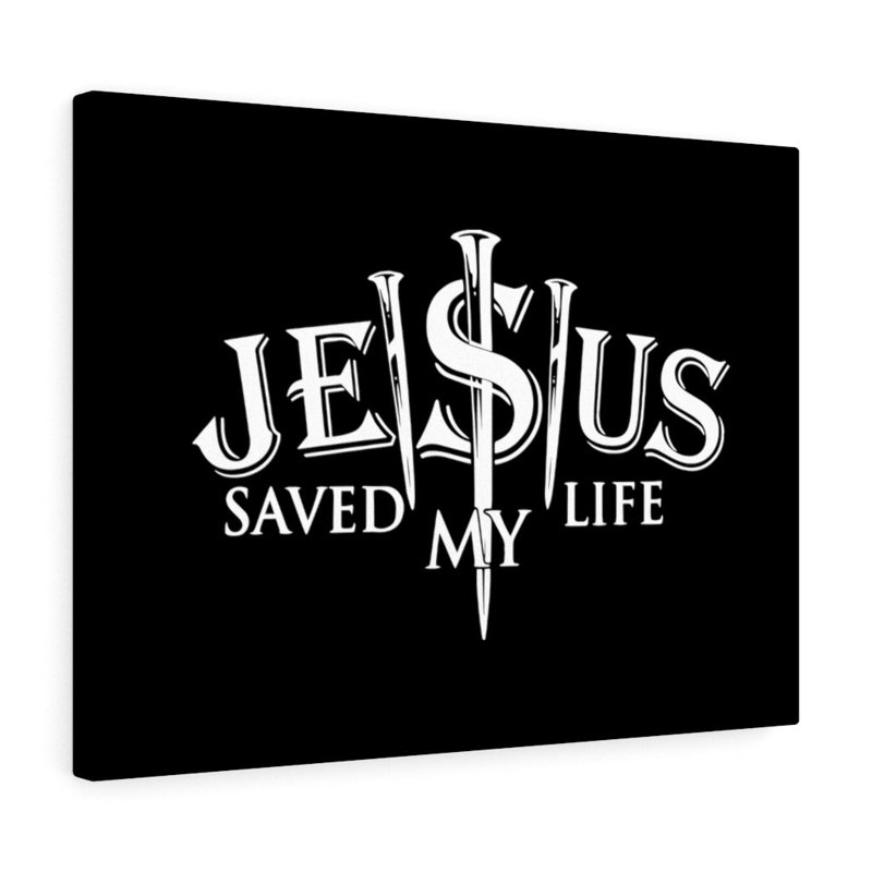 Jésus a sauvé ma vie, art mural noir prêt à accrocher, H 11 po x l 14 po