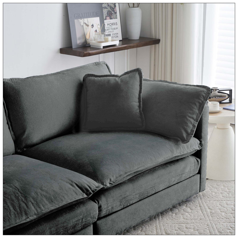 Fauteuil d'appoint avec repose-pieds Raille, Gris