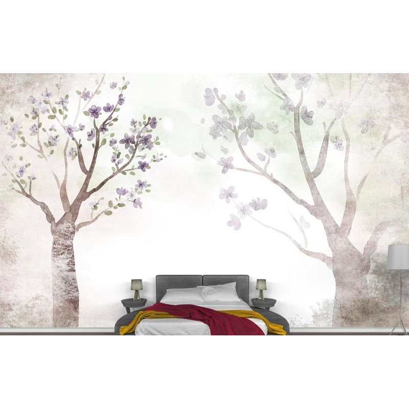 Papier peint amovible floral, L 114 po x l 204 po