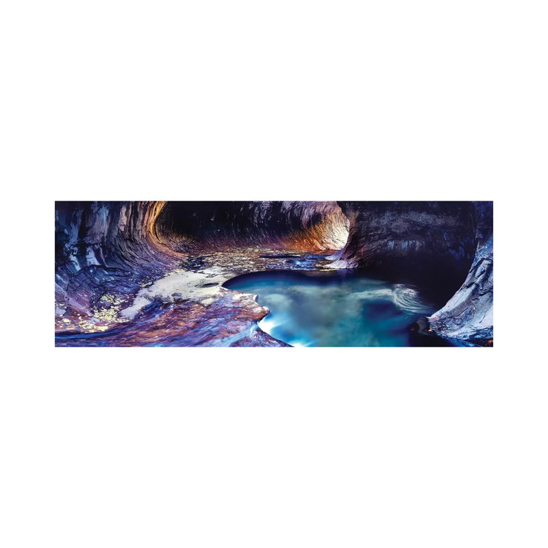 Rock Formations at a Ravine, North Creek, Zion National Park, Utah, USA 1 Piece Wrapped Canvas Panoramic Wall Art