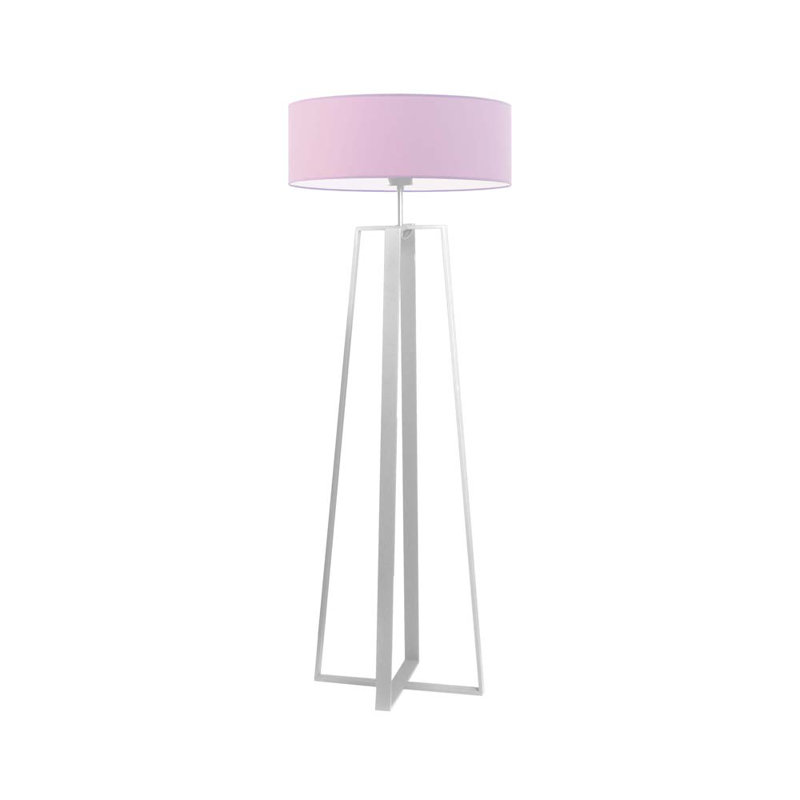 Arnessa 158cm Traditional Floor Lamp, Light Violet, White