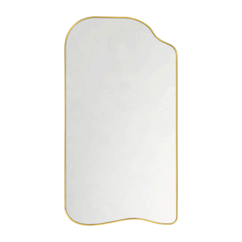 Miroir de plancher asymétrique doré Ellara