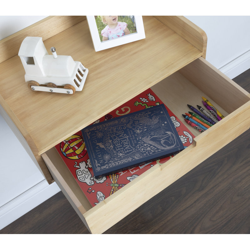 Casiano Poplar Accent Shelf with Drawer, Natural