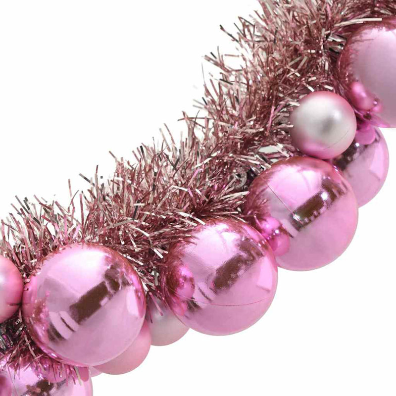 vidaXL Christmas Ball Garland 186 cm Polystyrene, Pink