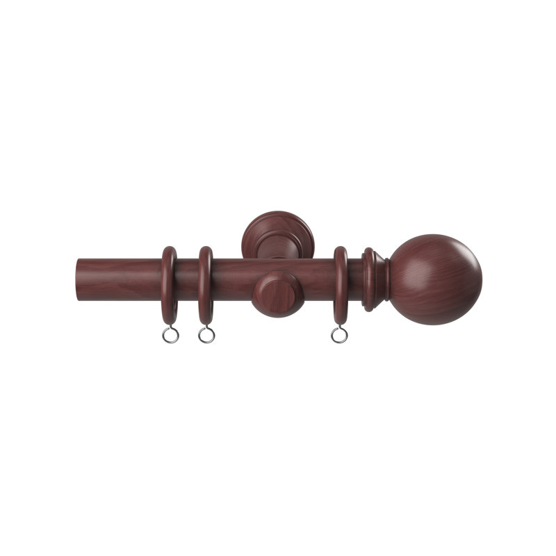 Phyllis 28mm Woodland Curtain Pole, Dark Oak, 6.7cm H x 150cm W x 12.5cm D
