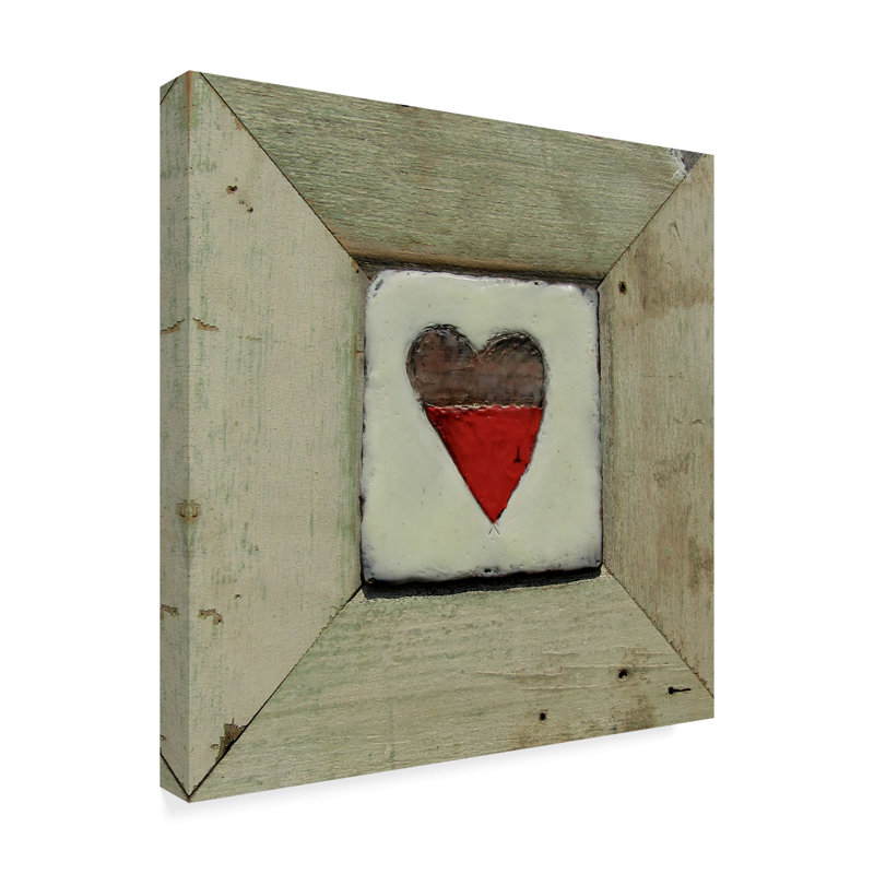Hearts Desire Antique White Canvas Art with Gray Frame