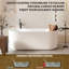 Baignoire de trempage autoportante, baignoire plissée en acrylique contemporaine, baignoire autoportante blanche avec trop-plein et drain chromés, installation facile pour la rénovation de salle de bain moderne-120698868