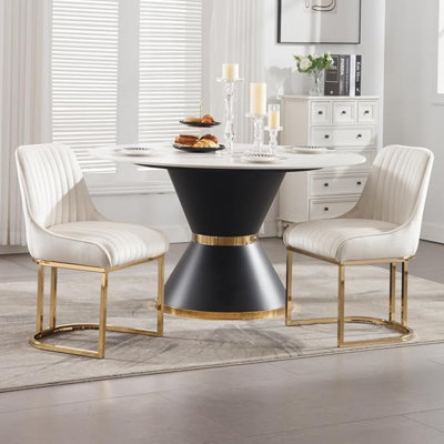47cm H Velvet Upholstered Metal Accent