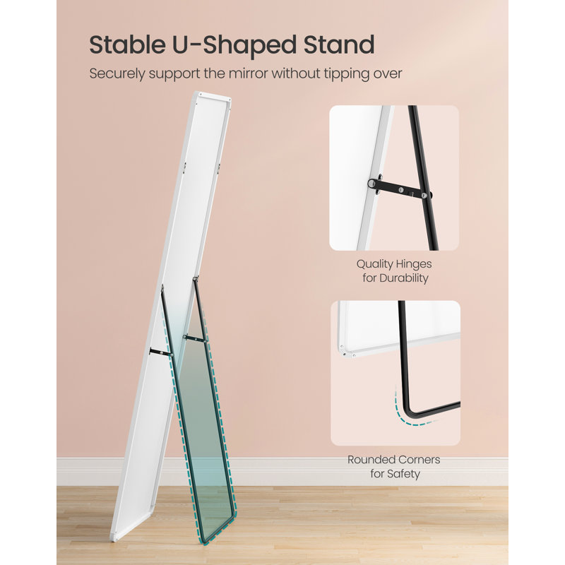 Rectangle Floor Mirror, White