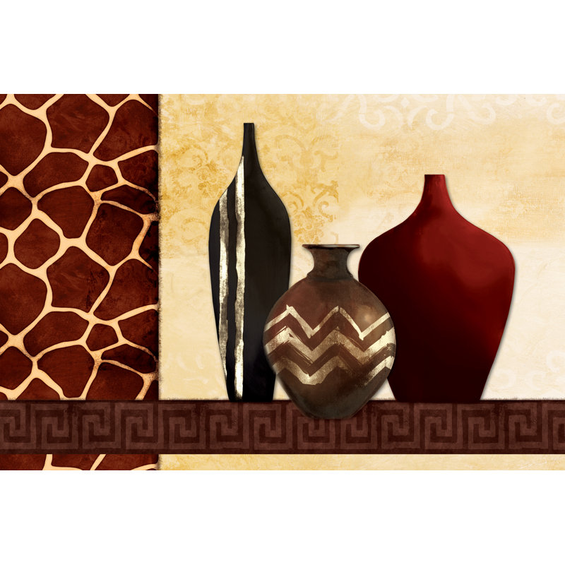 Giraffe Pots 1 - Wrapped Canvas Print, 61cm H x 91cm W x 3.8cm D