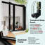 Porte de patio pliante double en verre trempé noir 192 po x H 96 po 3 + 3-118804044