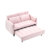 52 "pink modern velvet sofa, sofa pull-out bed, small love seat casual sofa with back, pillow, pockets, living room furniture, 3 in 1 convertible sleep sofa bed.-1903286129