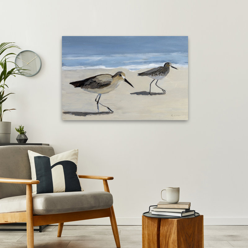 Pipes - Animal plage, oiseau beige, H 36 po x l 24 po