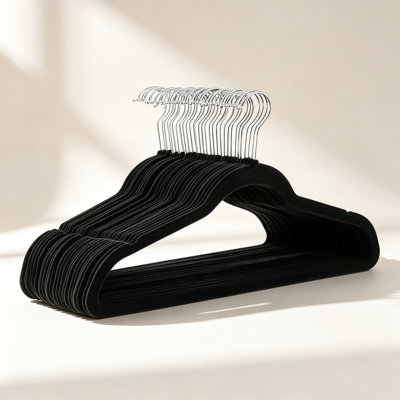 Slim Velvet Non-Slip Suit Hangers With Metal Core, Space Saving Closet Organizers For Shirts, Blazers, And Pants, Durable Garment Hangers