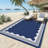 Bordered Reversible, Easy to Clean, Waterproof, UV Resistant Outdoor Rug Washable Lightweight Plastic Straw Mat for Patio Backyard Camping Beach-1386270102-1386270097