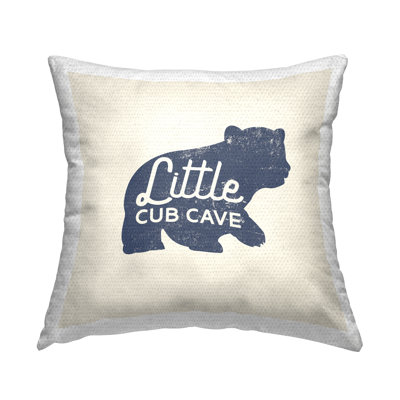 Little Cub Cave Kids Bear Outdoor Printed Pillow by Daphne Polselli