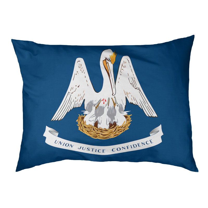 Coussin stylisé louisiana flag Burien, L 42 po x l 52 po, Noir