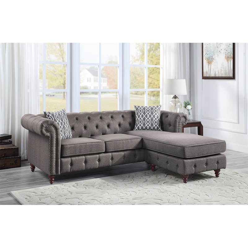 Canapé modulaire réversible en tissu Waldina