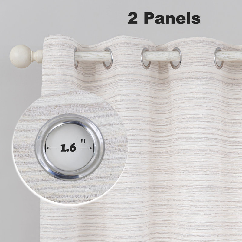 Ombre Gradient Striped Jacquard Light Filtering Curtain Pair, Pink Beach, 52" W x 96" L
