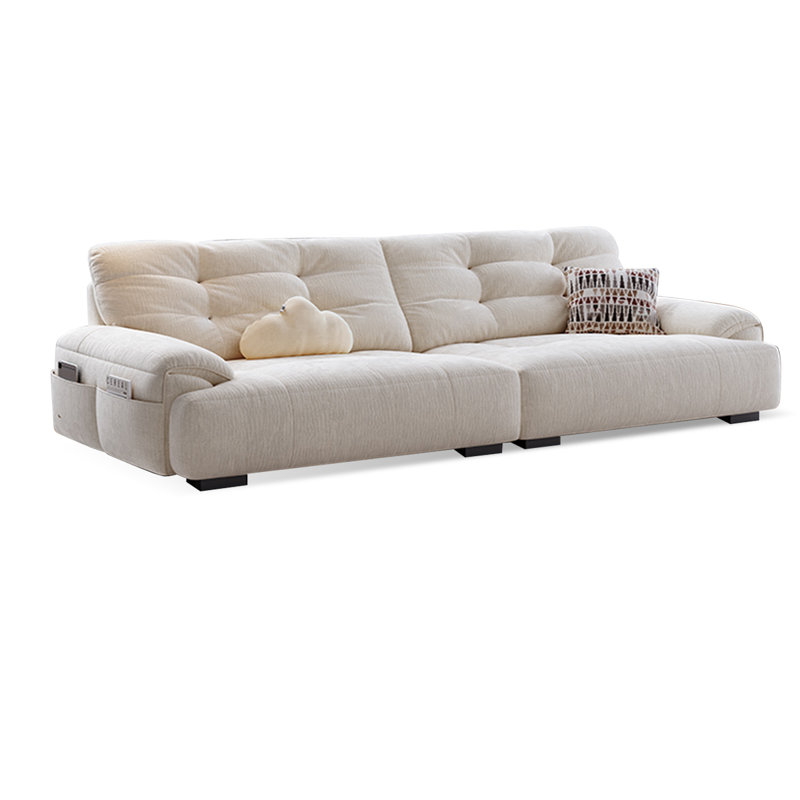 Canapé modulaire en chenille blanc 95,28 po, H 37,4 po x l 117,32 po x P 42,52 po, 4