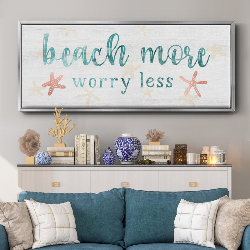 Beach More- Framed Canvas, 24" H x 60" W