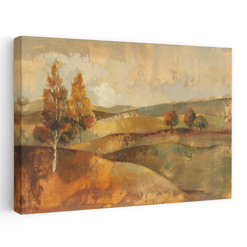 Paysage d'automne contemporain abstrait d'automne, H 40 po x l 60 po